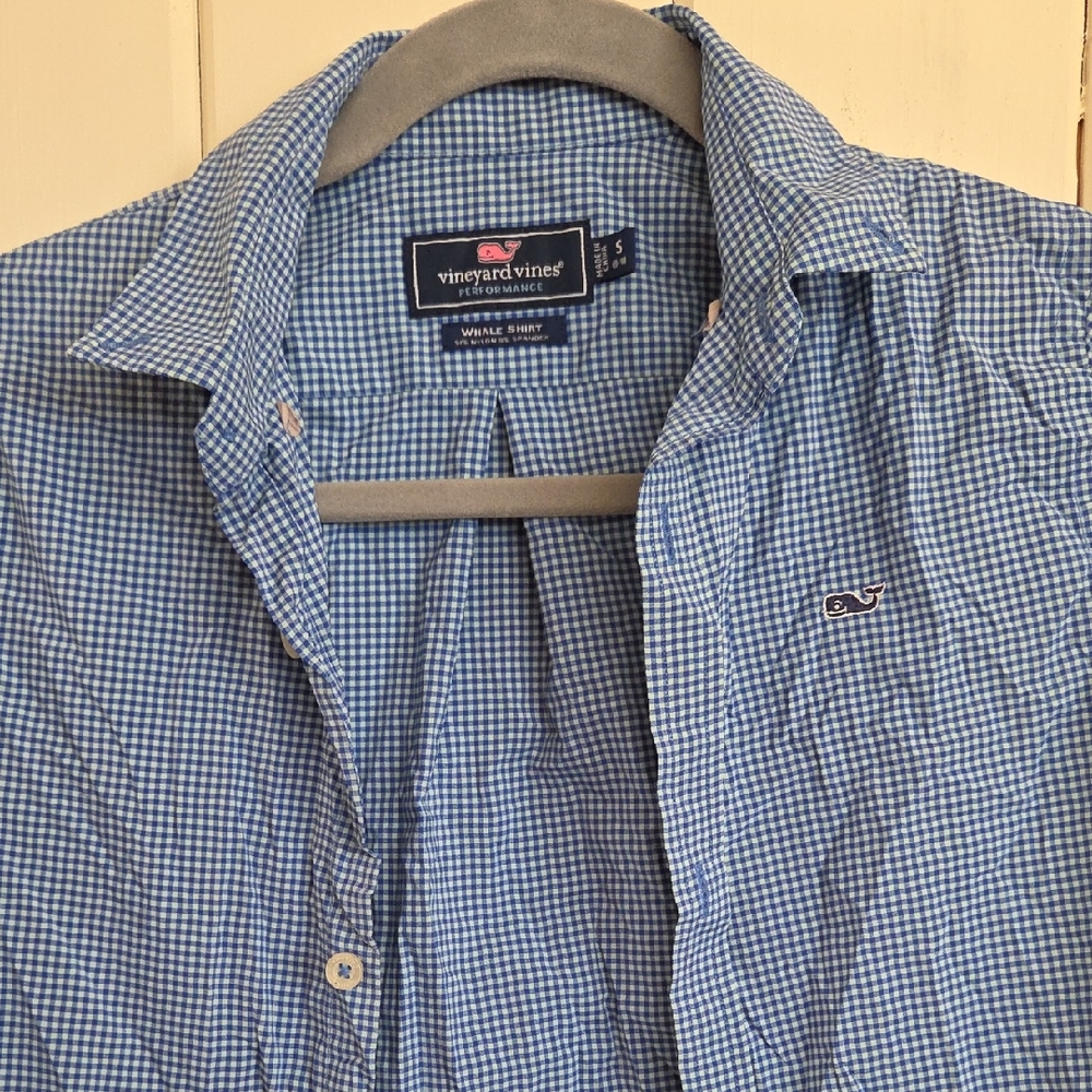Vineyard Vines Blue Checkered Kids Shirt